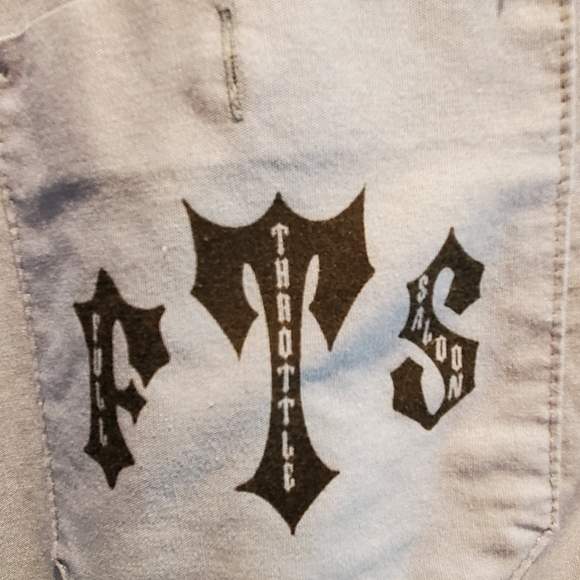 Full throttle saloon sturgis button down mens . Short sleeve. Sz xl blue - Picture 6 of 10